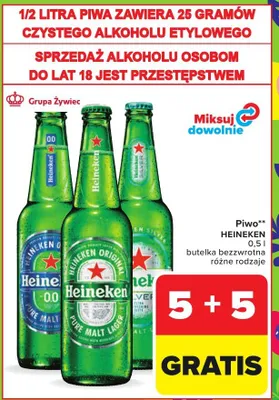 Piwo Heineken butelka bezwrotna promocja w Carrefour