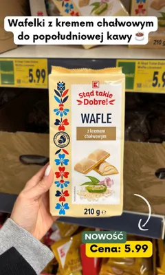 Wafle z kremem chałwowym promocja w Kaufland