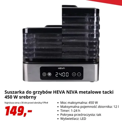 Suszarka do grzybów HEVA NIVA promocja w Media Markt