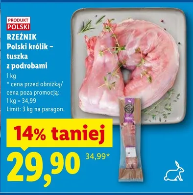 Polski królik tuszka z podrobami Rzeźnik promocja w Lidl