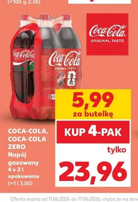 Napój gazowany Coca-Cola Zero 4-pak promocja w Kaufland