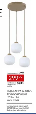 Lampa wisząca 45TK Groove 11735 Sabia/Biały Ryfel PL3 promocja w Abra Meble