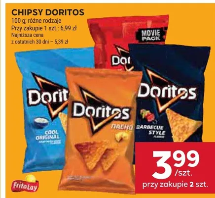Chipsy Doritos różne rodzaje promocja w Stokrotka