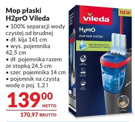 Mop płaski H2prO Vileda promocja w Makro
