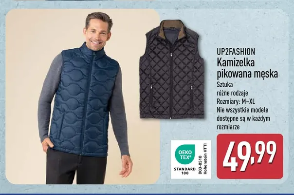Kamizelka pikowana męska UP2FASHION promocja w Aldi