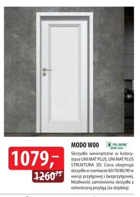 Skrzydło drzwiowe wewnętrzne Modo W00 Pol-Skone promocja w Dobre Dla Domu