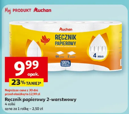 Ręcznik papierowy 2-warstwowy promocja w Auchan