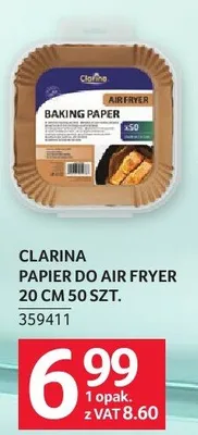 Papier do air fryer Clarina 20 cm 50 szt. promocja w Selgros