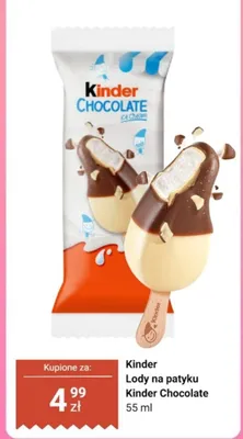 Lody na patyku Kinder Chocolate promocja w Dino