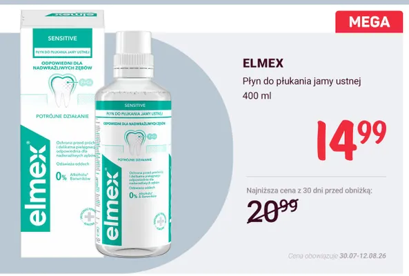 Płyn do płukania jamy ustnej Elmex Sensitive promocja w Rossmann