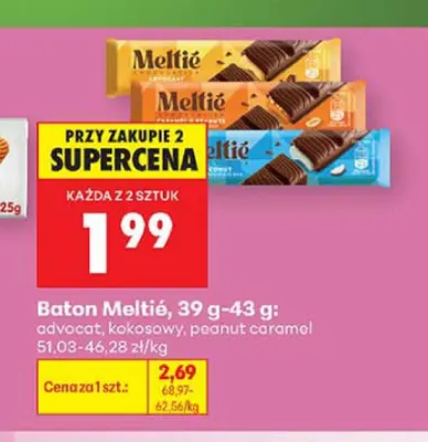 Baton Meltié peanut caramel promocja w Biedronka