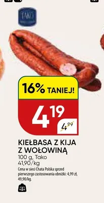 Kiełbasa z kija z wołowiną Tako promocja w Chata Polska