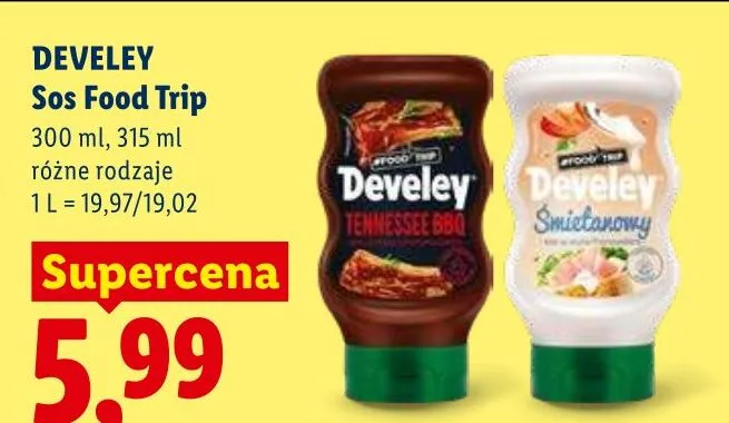 Sos Food Trip Develey Tennessee BBQ promocja w Lidl