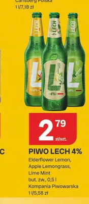 Piwo Lech 4% Lime Mint promocja w Chorten
