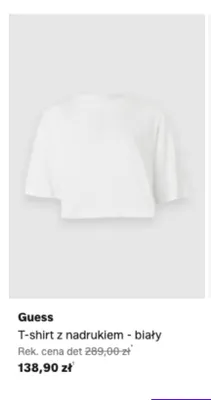 T-shirt z nadrukiem Guess biały promocja w Lounge by Zalando
