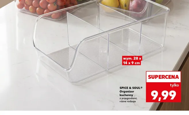 Organizer kuchenny z przegrodami Spice & Soul 28x14x9 cm promocja w Kaufland
