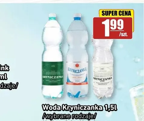 Woda mineralna Kryniczanka gazowana promocja w API Market
