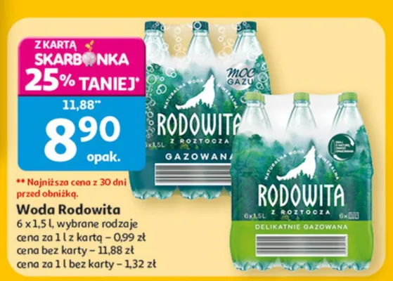 Woda Rodowita gazowana promocja w Auchan