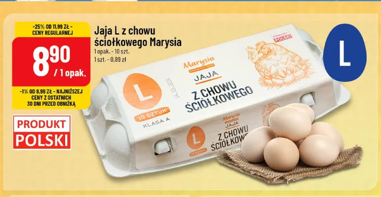 Jaja L z chowu ściółkowego Marysia promocja w POLOmarket