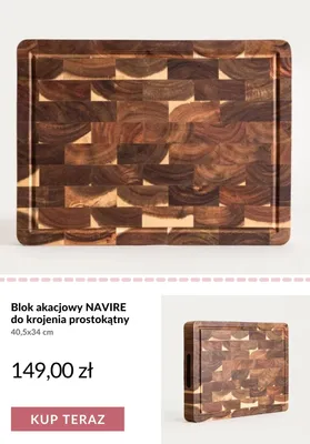 Blok akacjowy NAVIRE do krojenia prostokątny promocja w Homla