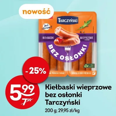 Kiełbaski wieprzowe bez osłonki promocja w Żabka