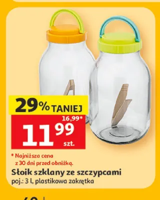 Słoik szklany ze szczypcami promocja w Auchan