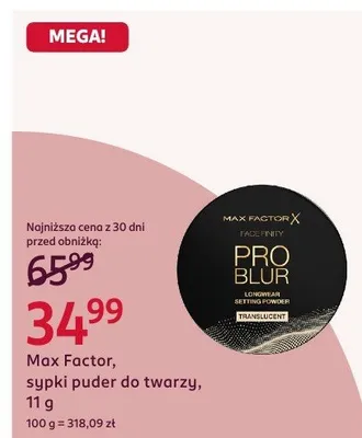 Max Factor Pro Blur sypki puder do twarzy promocja w Rossmann