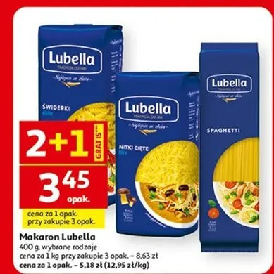 Makaron Lubella spaghetti promocja w Auchan