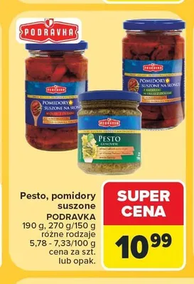 Pomidory suszone z kaparami w oleju z ziołami Podravka promocja w Carrefour