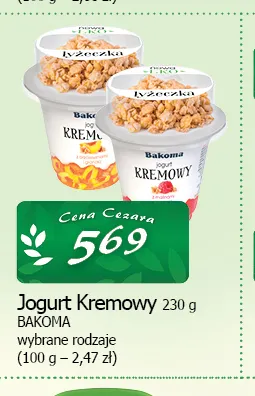 Jogurt Kremowy Bakoma promocja w CEZAR Delikatesy