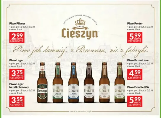 Piwo Cieszyn Pszeniczne promocja w Makro