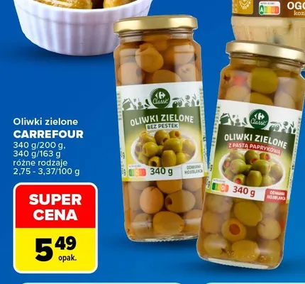 Oliwki zielone z pastą paprykową Carrefour promocja w Carrefour Market