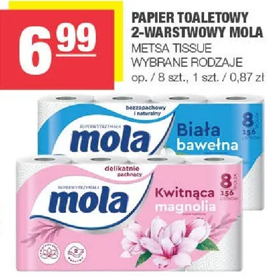 Papier Toaletowy 2-warstwowy Mola Metsa Tissue promocja w SPAR