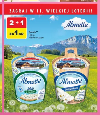 Serek twarogowy Almette lekki z ziołami promocja w Carrefour
