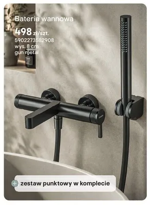Bateria wannowa Valvex Travis wys. 8 cm gun metal promocja w Castorama