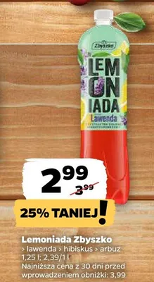 Lemoniada Zbyszko lawenda promocja w Netto