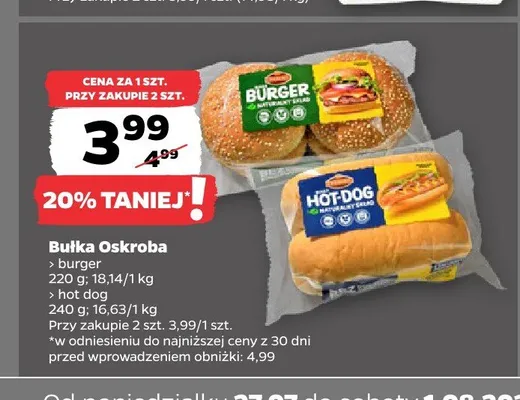 Bułka burger Oskroba promocja w Netto