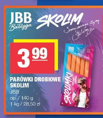 Parówki drobiowe Skolim JBB promocja w SPAR