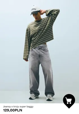 Jeansy o kroju super baggy promocja w Bershka