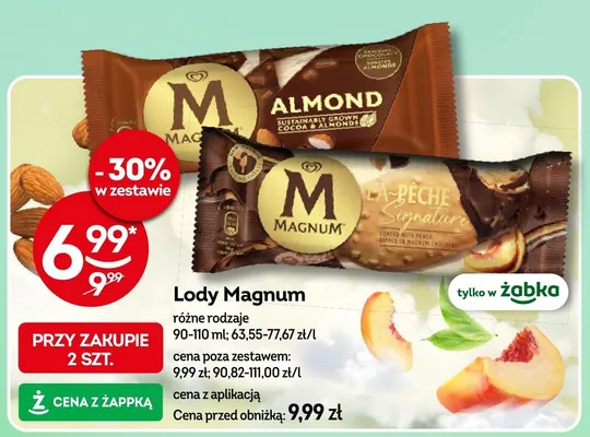 Lody Magnum różne rodzaje promocja w Żabka