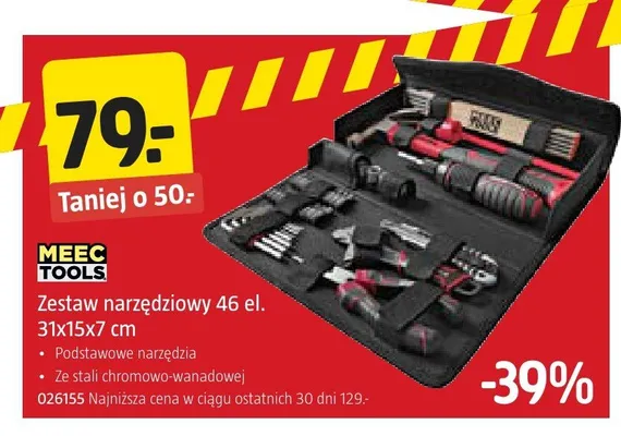 Zestaw narzędziowy Meec Tools promocja w Jula