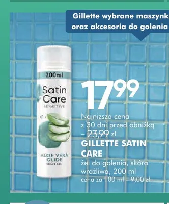 Żel do golenia Gillette Satin Care Sensitive promocja w Super-Pharm