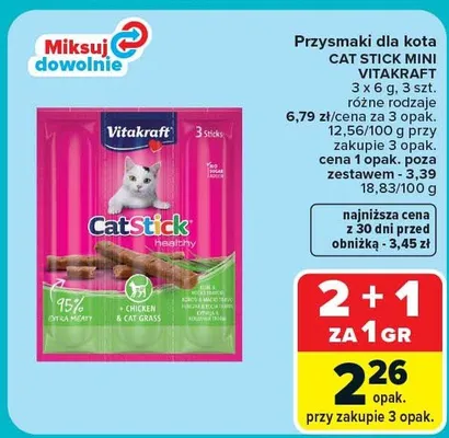 Przysmaki dla kota Cat Stick Mini promocja w Carrefour