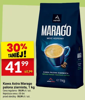 Kawa Astra Marago palona ziarnista promocja w Twój Market