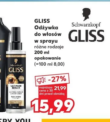 Odżywka do włosów w sprayu Gliss promocja w Kaufland