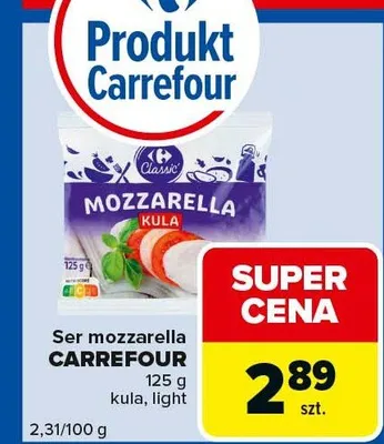 Ser mozzarella Carrefour Classic kula promocja w Carrefour Express