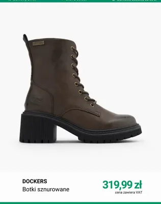 Botki sznurowane Dockers promocja w Deichmann