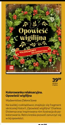 Kolorowanka relaksacyjna Opowieść wigilijna Zielona Sowa promocja w Empik