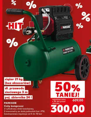 Cichy kompresor Parkside 24 l promocja w Kaufland