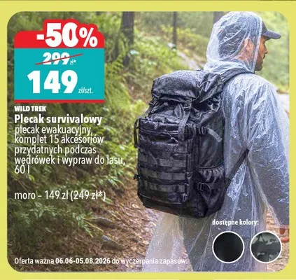 Plecak survivalowy Wild Trek 60 l promocja w Biedronka Home